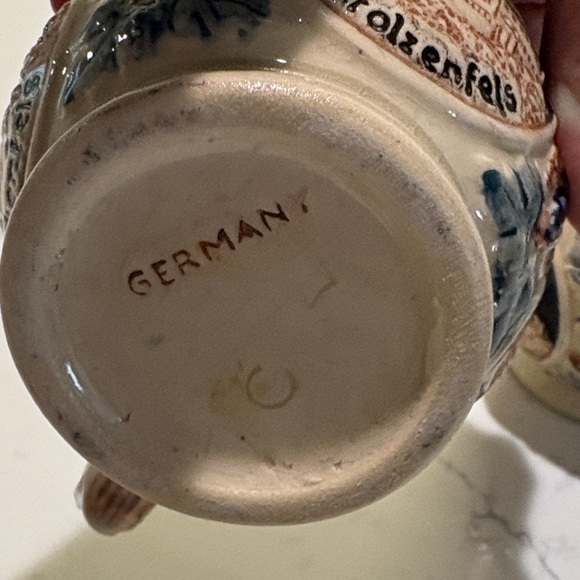 Vintage Ceramic Mugs with Blue and Cream Design German - Picture 3 of 7